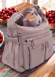 Geanta crossbody pentru femei R1017, curea extensibila, 30x20x15cm, Roz - Img 3