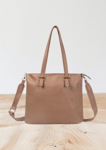 Geanta dama tip shopper, piele ecologica, R240578, apricot