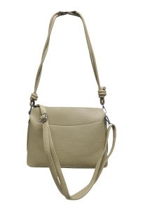 Geanta de dama crossbody, design minimalist texturat, compartimentare multipla, curea ajustabila, R87010, kaki