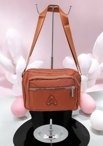 Geanta de dama tip crossbody R241, curea reglabila, 25x18x6cm, Portocaliu - Img 2