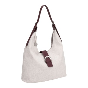 Geanta de umar de dama Diana & Co, stil Hobo, din material textil si piele ecologica, compartimentare practica, dimensiuni 38x36x14 cm, DJC932-1PT, bordeaux