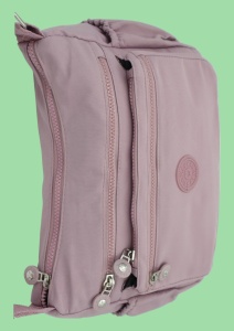 Geanta de umar femei R53, material rezistent, curea reglabila, buzunare laterale fara fermoar, 28x20x14cm, Lila - Img 6