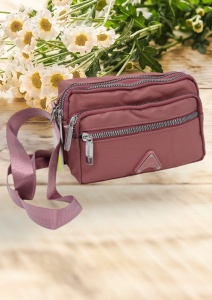 Geanta de umar pentru femei R88014, curea reglabila, 19x12x8cm, Roz inchis