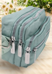 Geanta de umar pentru femei R88014, curea reglabila, 19x12x8cm, Verde deschis - Img 7