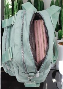 Geanta pentru femei cu manere, curea reglabila si detasabila R306, 25x16x13cm, Verde deschis - Img 8