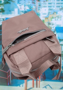 Geanta pentru femei R1311, cu manere si curea din material textil, 19x16x7cm, Roz - Img 7