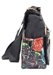 Geanta pentru femei tip crossbody R1130, material textil, curea reglabila, 25x16x13cm, Negru04 - Img 4