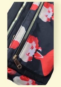 Geanta pentru femei tip crossbody R1130, material textil, curea reglabila, 25x16x13cm, Negru08 - Img 6