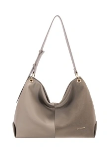 Geanta Umar Dama David Jones CM8656 Incapatoare, Tip Hobo Mare, Bareta Fina cu Inele Metalice, Piele Ecologica, Maro deschis