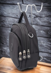 Mini rucsac multifunctional R60, material impermeabil, curea reglabila si detasabila, 20x19x11cm, Negru - Img 3