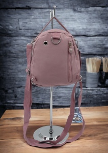 Mini rucsac multifunctional R60, material impermeabil, curea reglabila si detasabila, 20x19x11cm, Lila - Img 5