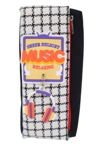 Penar pentru copii Music R7304, doua compartimente, 20x9x6cm, Negru