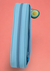 Penar pentru fete cu doua compartimente si breloc detasabil R60, 23x8x6cm, Bleu - Img 6