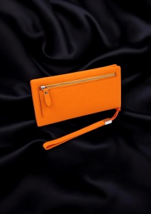 Portofel dama din piele naturala R65 orange