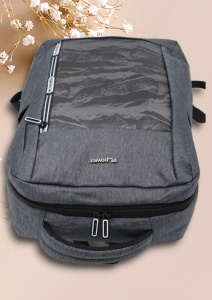 Rucsac cu port USB R7009, material textil rezistent, 42x30x14cm, Gri - Img 6