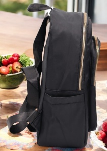 Rucsac de dama din material textil R2276, barete reglabile, compatibil A4, 34x27x12cm, negru - Img 3