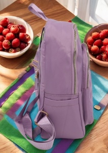 Rucsac de dama din material textil R2276, barete reglabile, compatibil A4, 34x27x12cm, Lila - Img 3