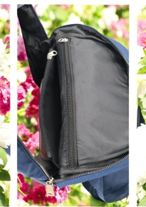 Rucsac de dama din material textil rezistent RX2282, cu manere si barete ajustabile, 34x26x10cm, Bleumarin - Img 7