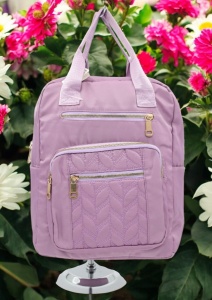Rucsac de dama din material textil rezistent RX2282, cu manere si barete ajustabile, 34x26x10cm, Lila