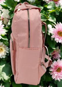 Rucsac de dama din material textil rezistent RX2282, cu manere si barete ajustabile, 34x26x10cm, Roz - Img 3