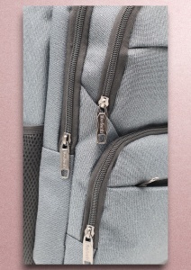 Rucsac pentru laptop R23384, impermeabil, 48x32x22cm, bretele intarite si sistem de prindere pe troler, Gri - Img 8