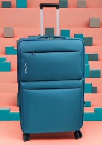 Troler My Travel R001, dimensiune mare 28", 4 roti pivotante, 70x47x32cm, Turcoaz