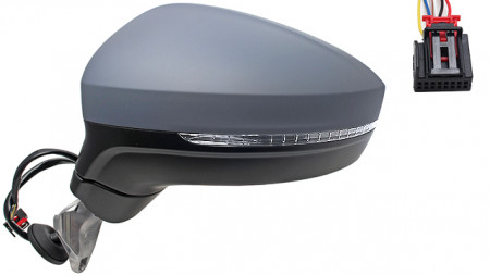 Espelho VW Tiguan 16-20 Esquerdo P/ Pintar C/ Pisca 6 Pinos