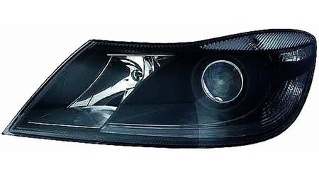 Farol Esquerdo Eletrico Skoda Octavia 4P/ Combi 08-13 Mascara Preta
