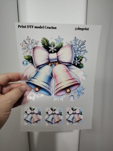 Print DTF, Autocolant textil Clopotei de Craciun