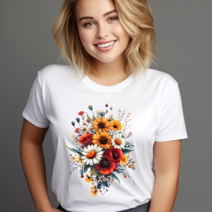 Tricou personalizat model Flori