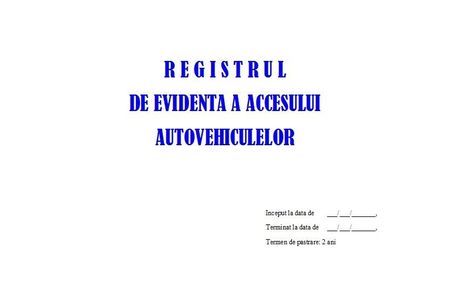 Registru Acces Auto - 100 file