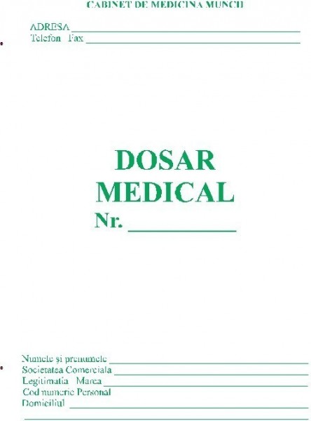 2,2 Lei/buc Pachet 100 Dosare medicale