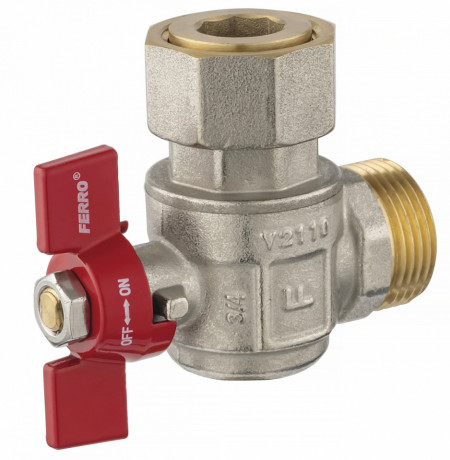 KFM2SGK - Robinet trecere coltar orizontal cu semiolandez PN10, 3/4" FI-FI