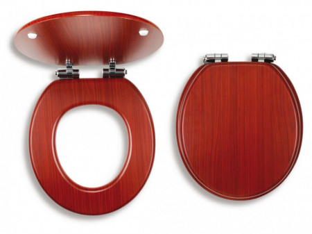 WC/SOFTORECHLY - Capac WC Ferro Softorechly, soft-close, lemn de nuc, natur deschis, 45x37.5 cm