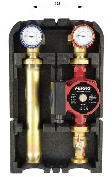 GP60GPA - Grup de pompare 1 1/2"x1" instalatii incalzire pompa GPA II 25-6-180