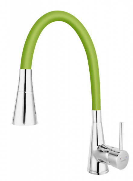 BZA42G - Zumba II - baterie stativa bucatarie pipa flexibila, verde