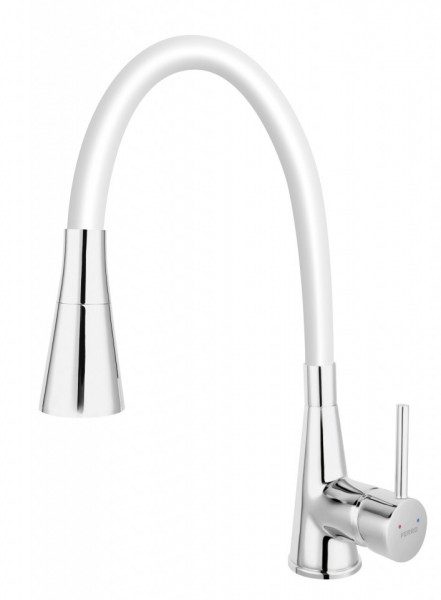 BZA42W - Zumba II - baterie stativa bucatarie pipa flexibila, alb
