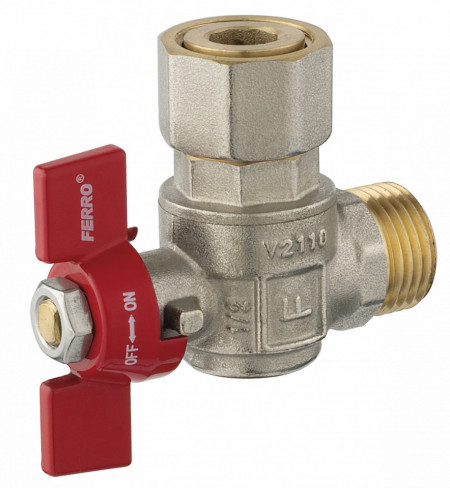 KFM1SGK - Robinet trecere coltar orizontal cu semiolandez PN10, 1/2" FI-FI