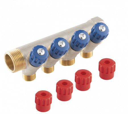 RDW250400 - Distribuitor sanitar modular 1"x1/2", 4 circuite