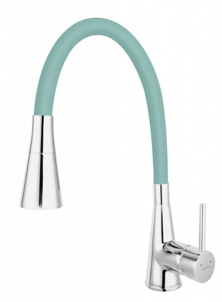 BZA42M - Zumba II - baterie stativa bucatarie pipa flexibila, verde-menta