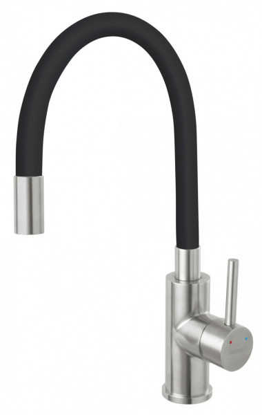 BZA4BSS - Baterie stativa spalator Zumba Inox, crom/negru, pipa elastica