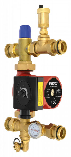 GM2F-40GPA - Grup de amestec combinat pt. colectori 1”cu vana 3 cai termostatata si pompa GPA II 25‑4‑130