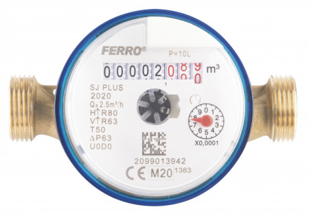 SJ20AFPLUSPLI - Contor monojet apa rece 3/4", 4.0m³/h cadaptat pt. emitator impuls