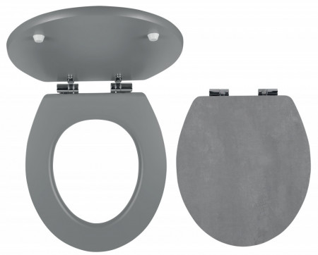 WC/SOFTSTONE2 - Capac WC din MDF inchidere lenta, decor piatra inchisa