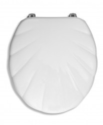WC/MUSLELYRA - Capac WC alb, forma scoica, MDF