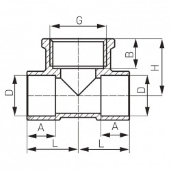 4130-1802 - Teu alama D.18x3/4x18 FI, imbinare prin sudura - Img 2