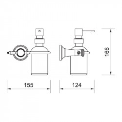 AAI34BR - Distribuitor sapun lichid Antica, bronz/sticla mata - Img 2