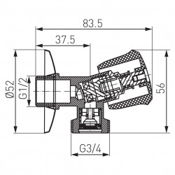 CF3017 - Robinet masina de spalat 1/2"x3/4" tip ciuperca ventil si supapa de sens,crom - Img 2