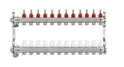 FC-RZPU012SR - Distribuitor-colector 1" inox, tip RZPU, 12 circuite/căi