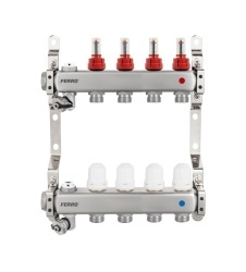 FC-RZPU04SR - Distribuitor-colector 1" inox,tip RZPU,4 circuite/căi